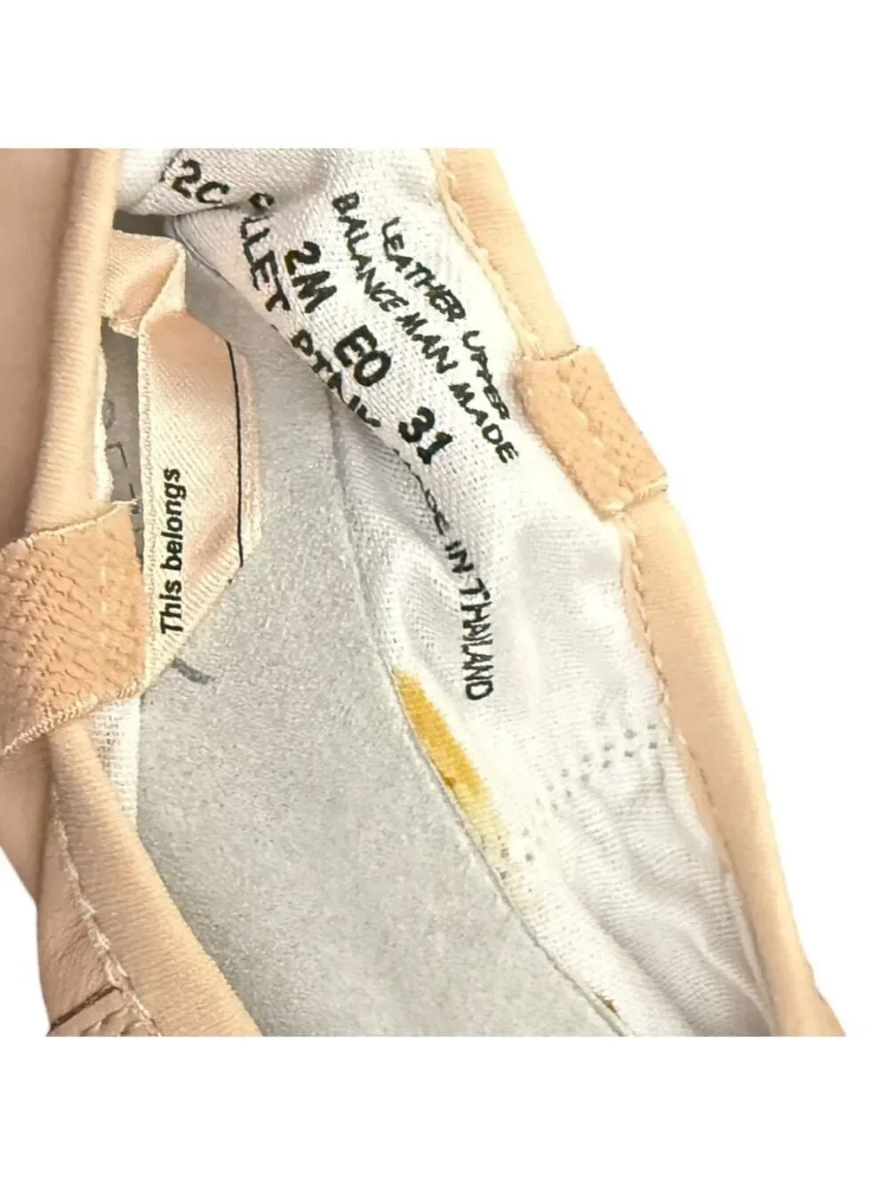 Capezio Lily Leather Ballet Slippers Pink 2M Girls Dance Shoes